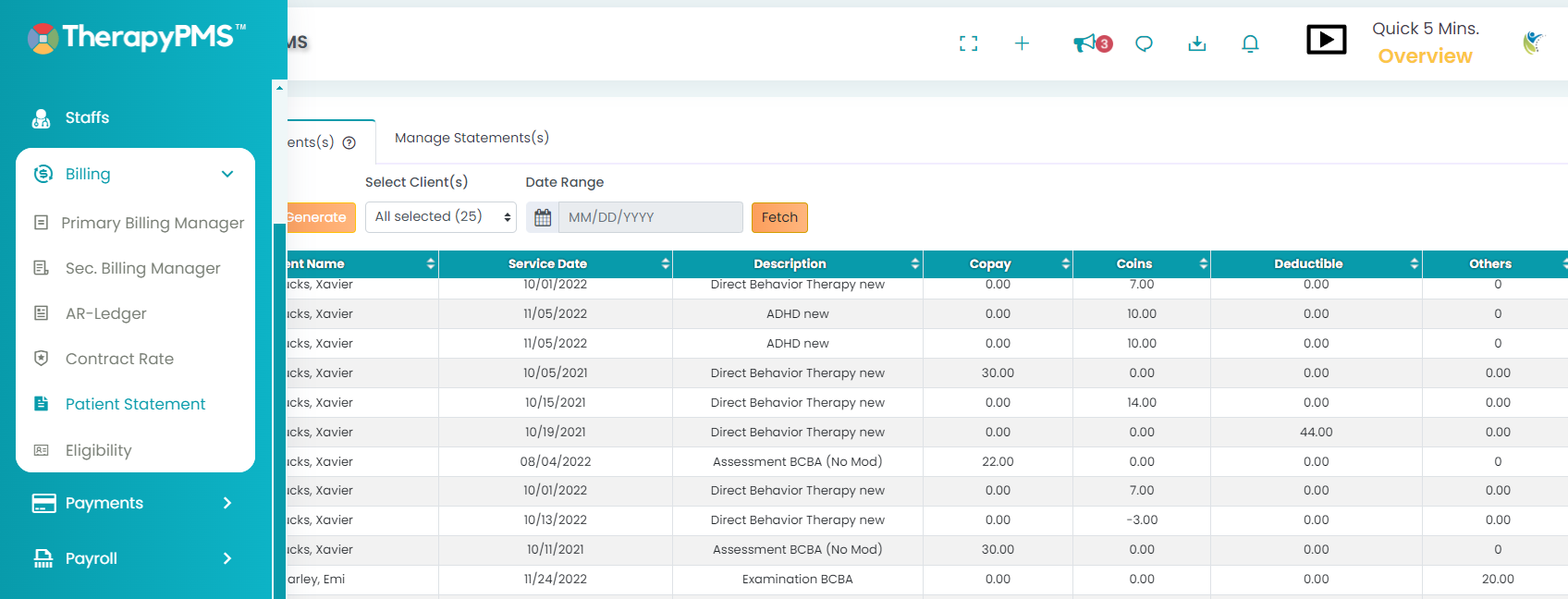 A Guide to Managing Patient Statements in TherapyPM