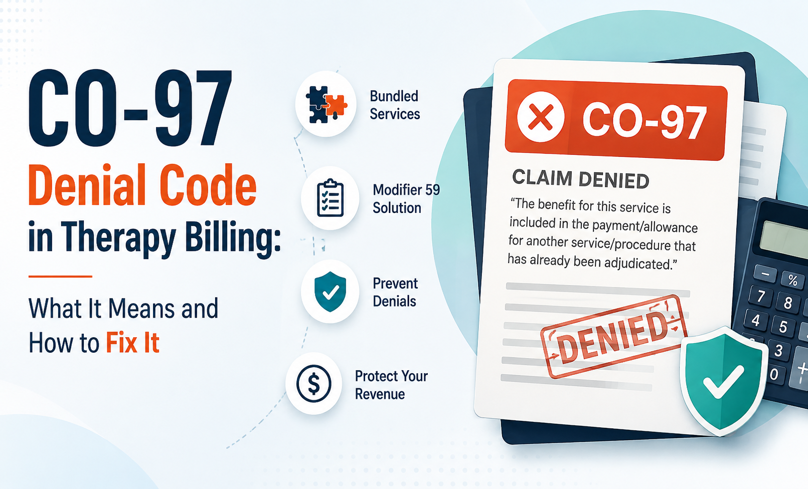 CO-97 Denial Code in Therapy Billing: What It Means and How to Fix It